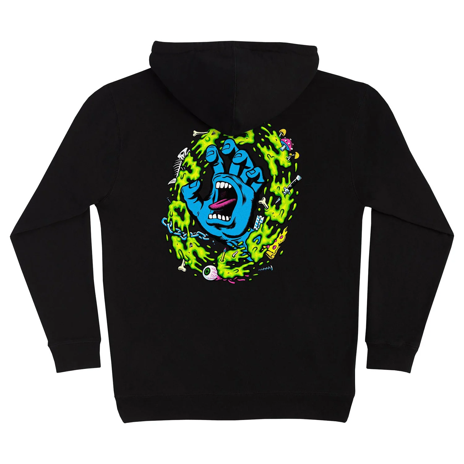 Santa Cruz Skateboard Sweatshirt Slime Scream Pullover Hoody Black