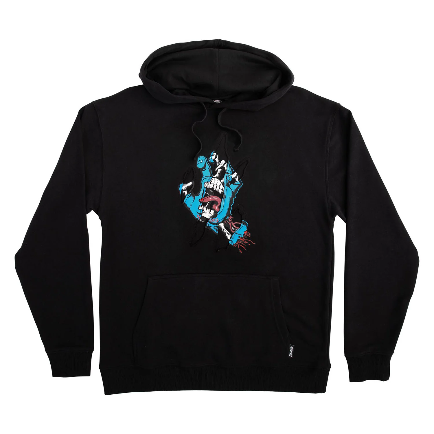Santa Cruz Skateboard Sweatshirt Torn Hand Pullover Hoodie Black