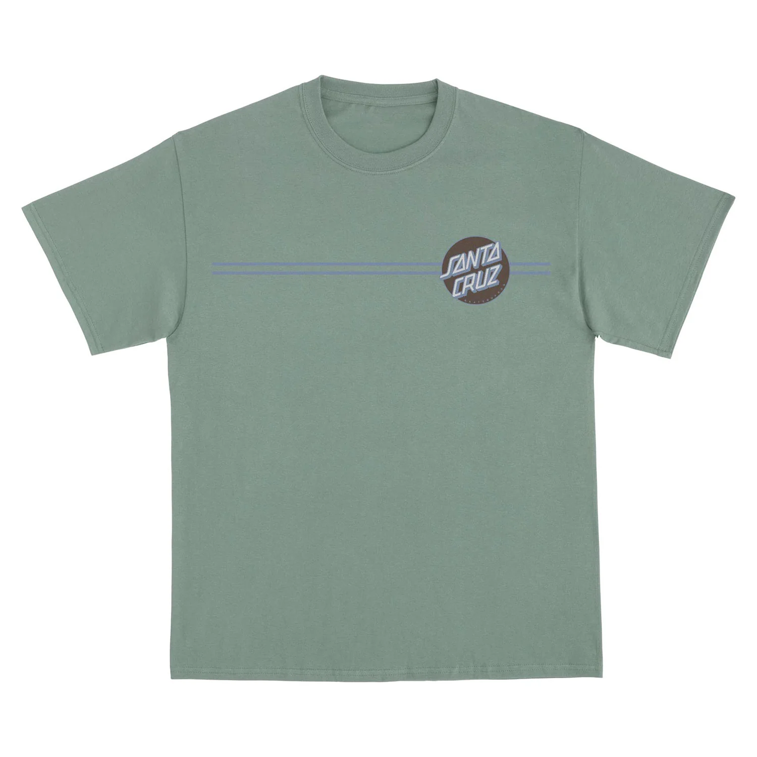 Santa Cruz Skateboard T-Shirt Other Dot Stonewashed Green/Brown - Image 2