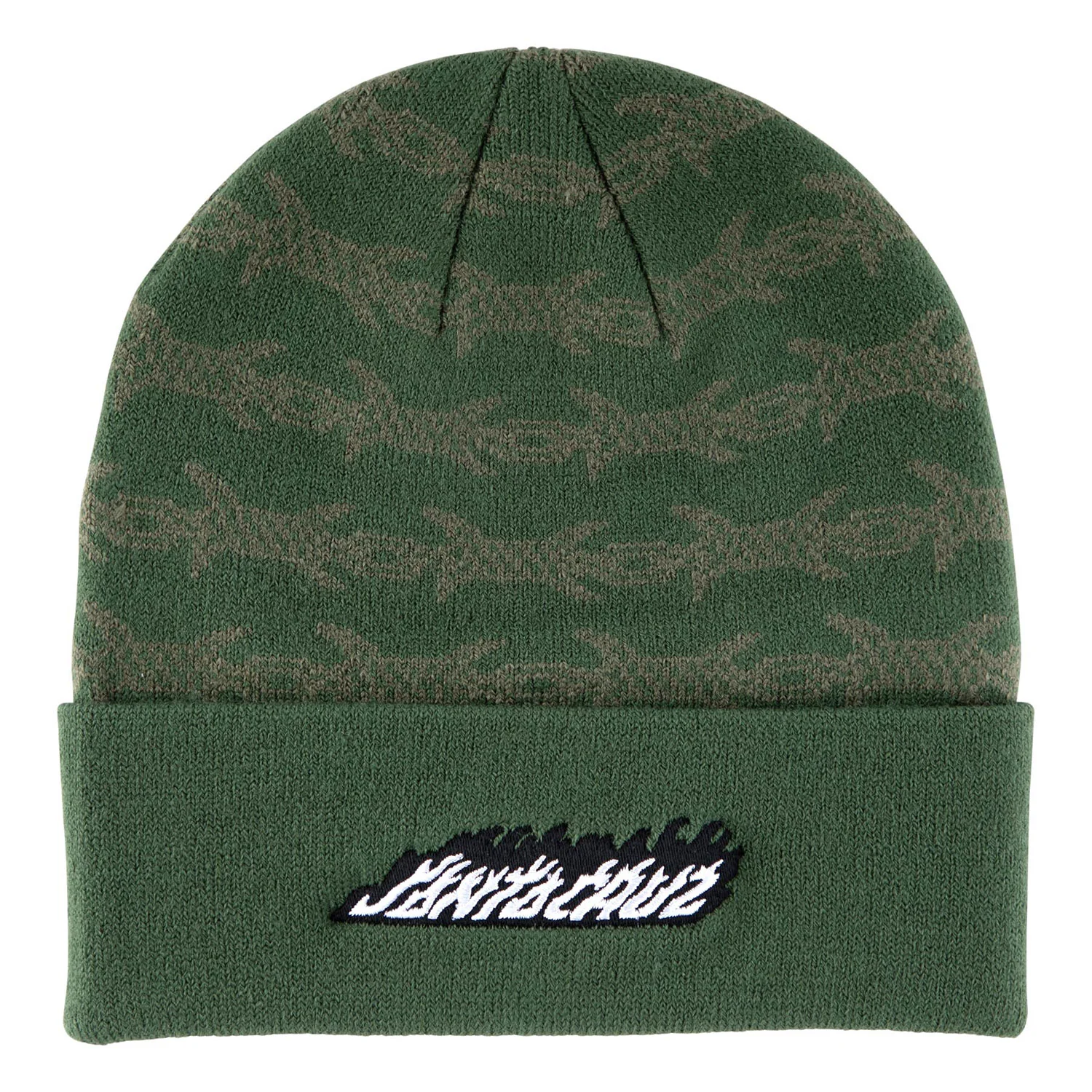 Santa Cruz Skateboards Beanie Wired Flame Dot Long Shoreman Forest