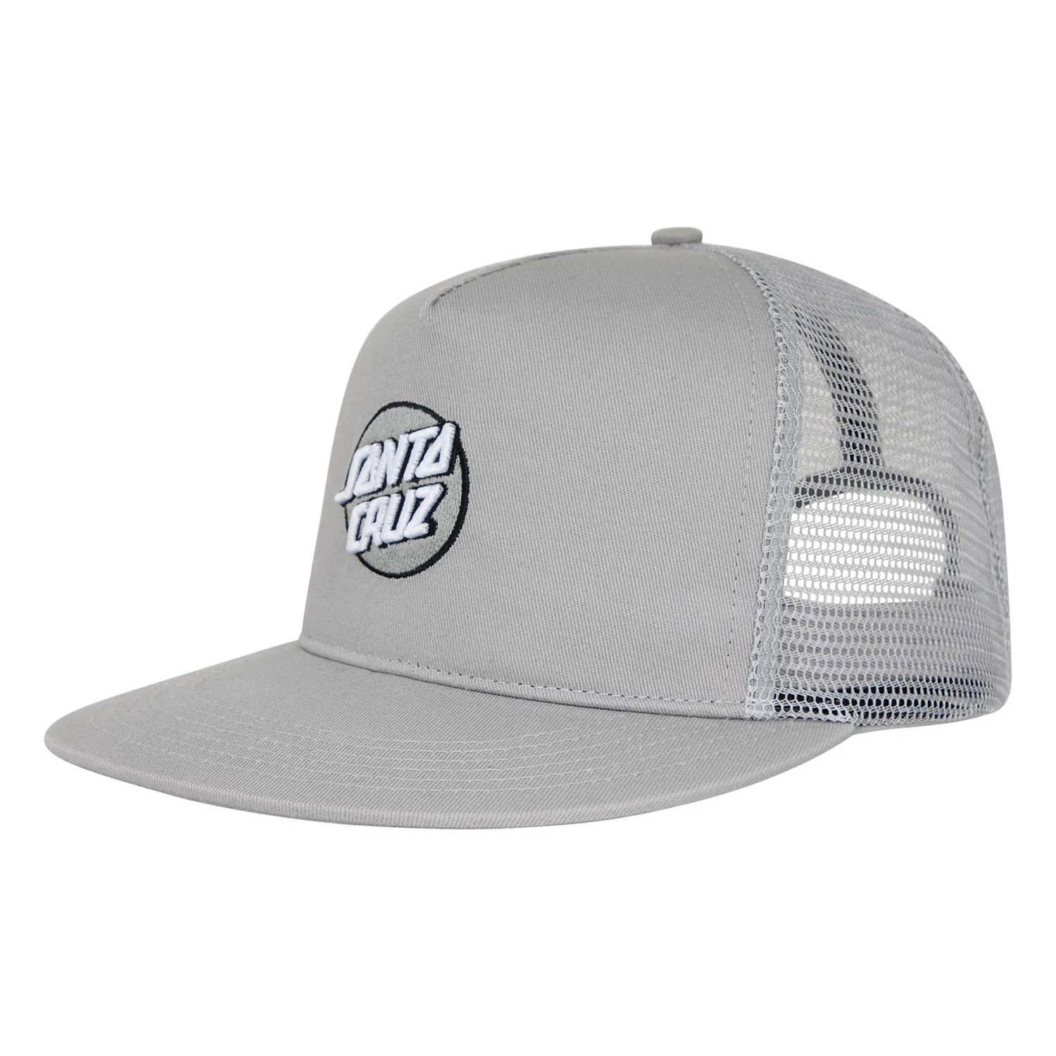 Santa Cruz Skateboards Hat Cruz Embroidered Mesh Trucker Tonal Grey