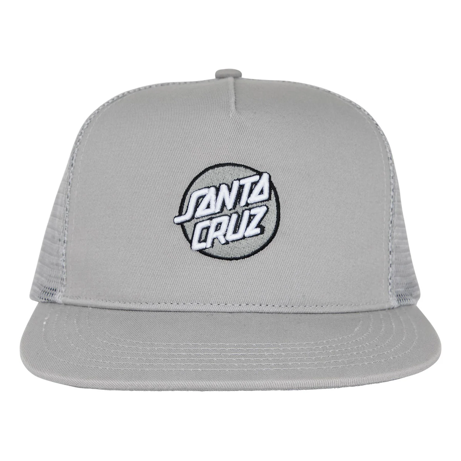 Santa Cruz Skateboards Hat Cruz Embroidered Mesh Trucker Tonal Grey - Image 3