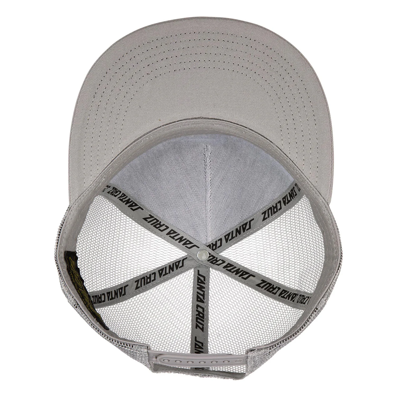 Santa Cruz Skateboards Hat Cruz Embroidered Mesh Trucker Tonal Grey - Image 4