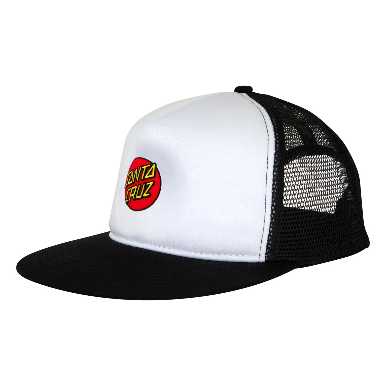 Santa Cruz Skateboards Hat Cruz Embroidered Mesh Trucker White/Black