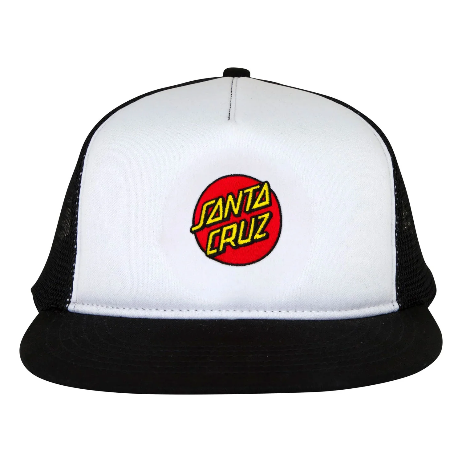 Santa Cruz Skateboards Hat Cruz Embroidered Mesh Trucker White/Black - Image 3