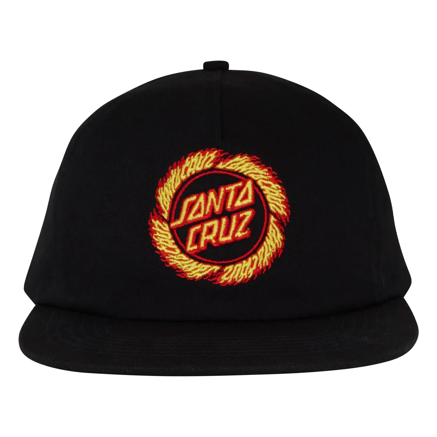 Santa Cruz Skateboards Hat Flame Ringed Dot Snapback Unstructured Black - Image 3