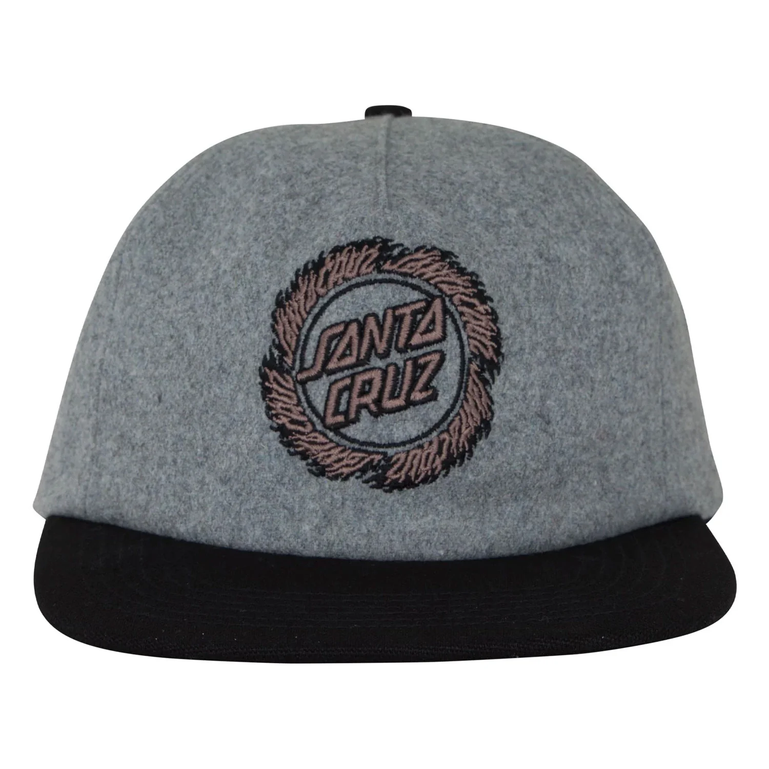 Santa Cruz Skateboards Hat Flame Ringed Dot Snapback Unstructured Black/Grey - Image 3