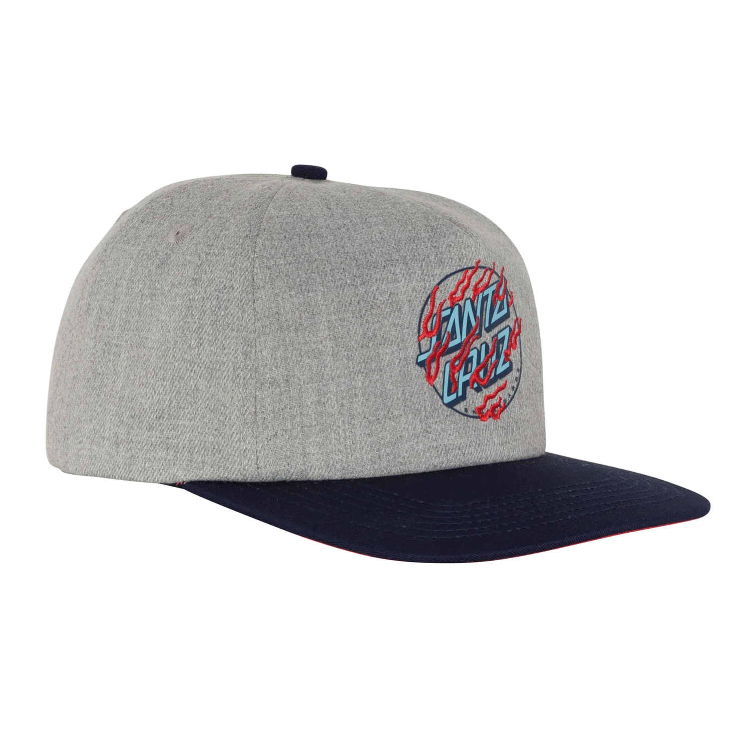 Santa Cruz Skateboards Hat Inferno Dot Snapback Mid Heather Grey/Navy - Image 3