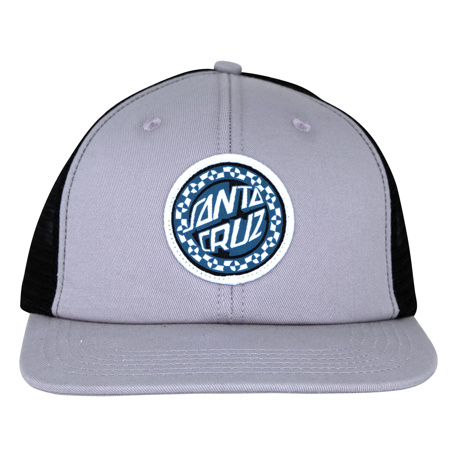 Santa Cruz Skateboards Hat Malba Crash Dot Mesh Trucker Silver/Black - Image 3