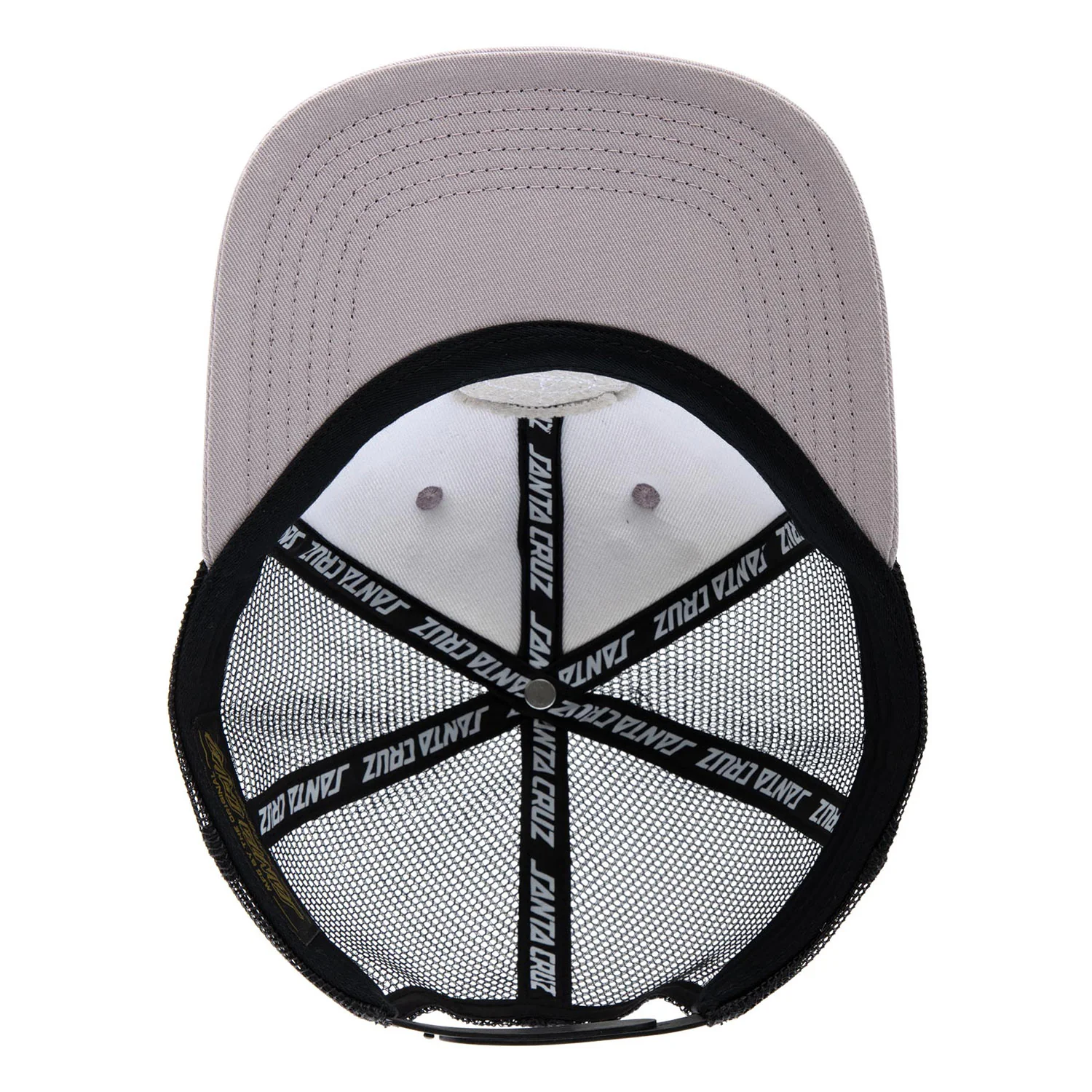 Santa Cruz Skateboards Hat Malba Crash Dot Mesh Trucker Silver/Black - Image 4