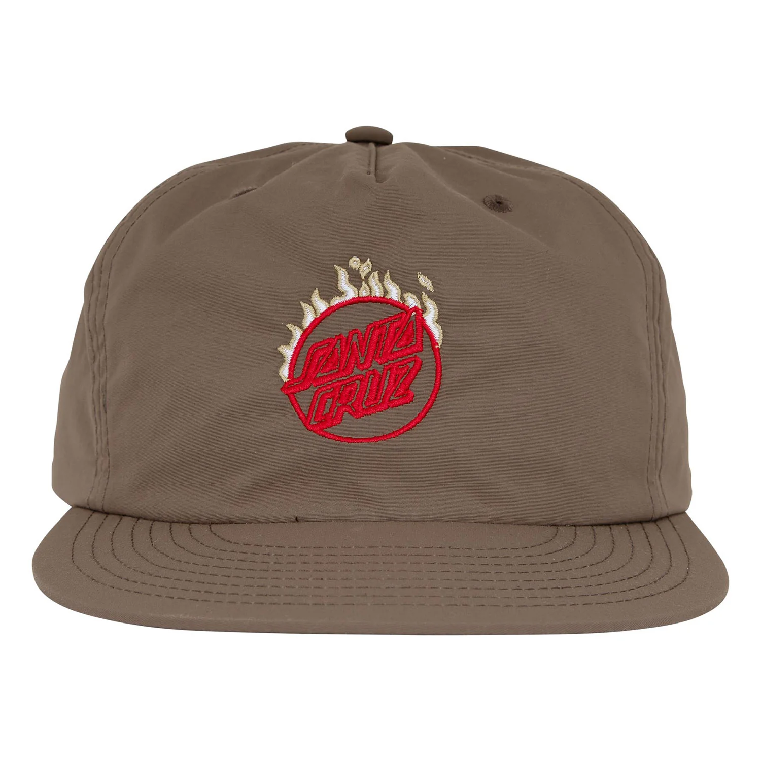 Santa Cruz Skateboards Hat Minimal Burnt Opus Snapback Unstructured Walnut - Image 3