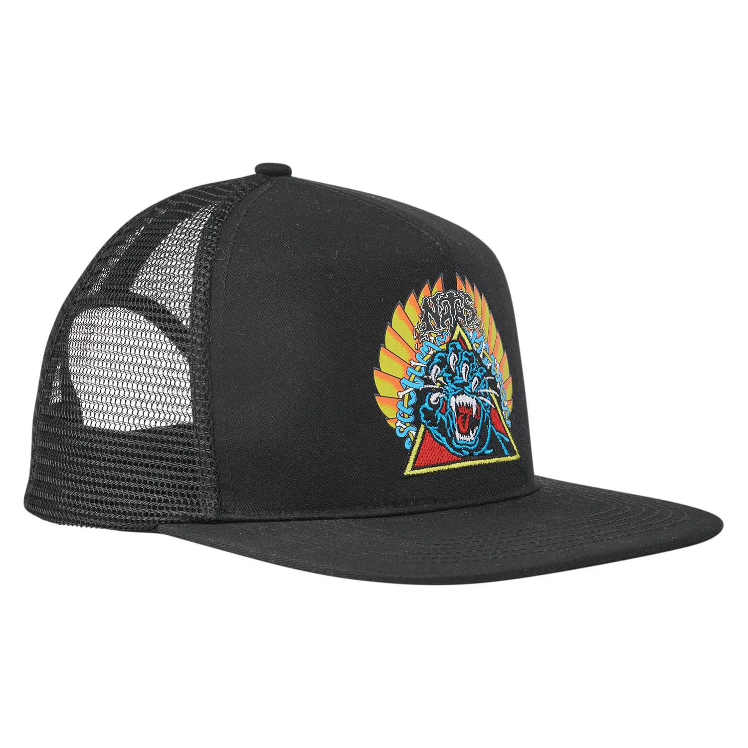Santa Cruz Skateboards Hat Natas Screaming Panther Mesh Trucker Black - Image 3