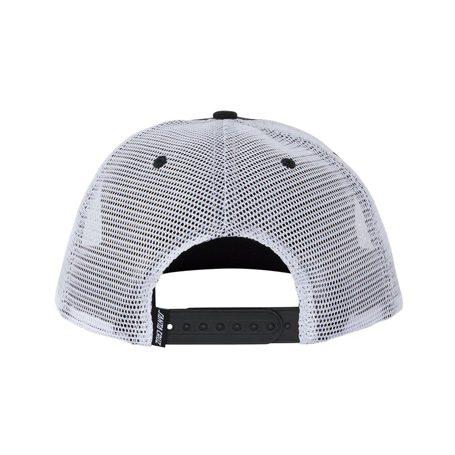 Santa Cruz Skateboards Hat Rob Roskopp Target Dot Mesh Trucker Black/White - Image 2