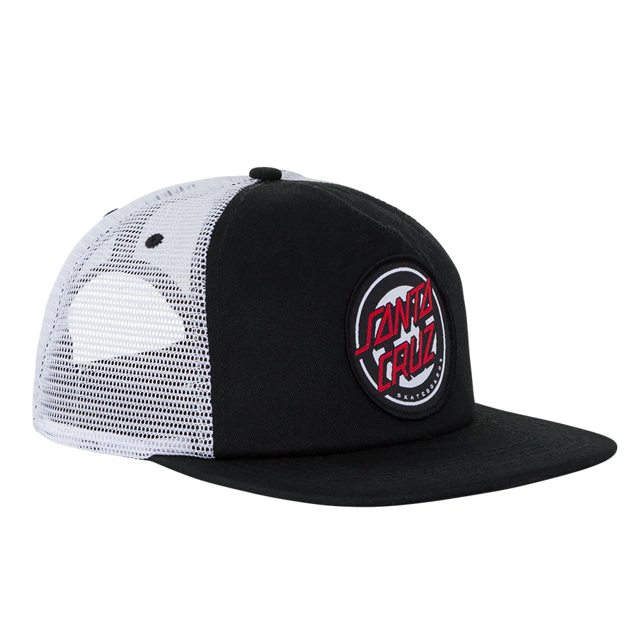 Santa Cruz Skateboards Hat Rob Roskopp Target Dot Mesh Trucker Black/White - Image 3