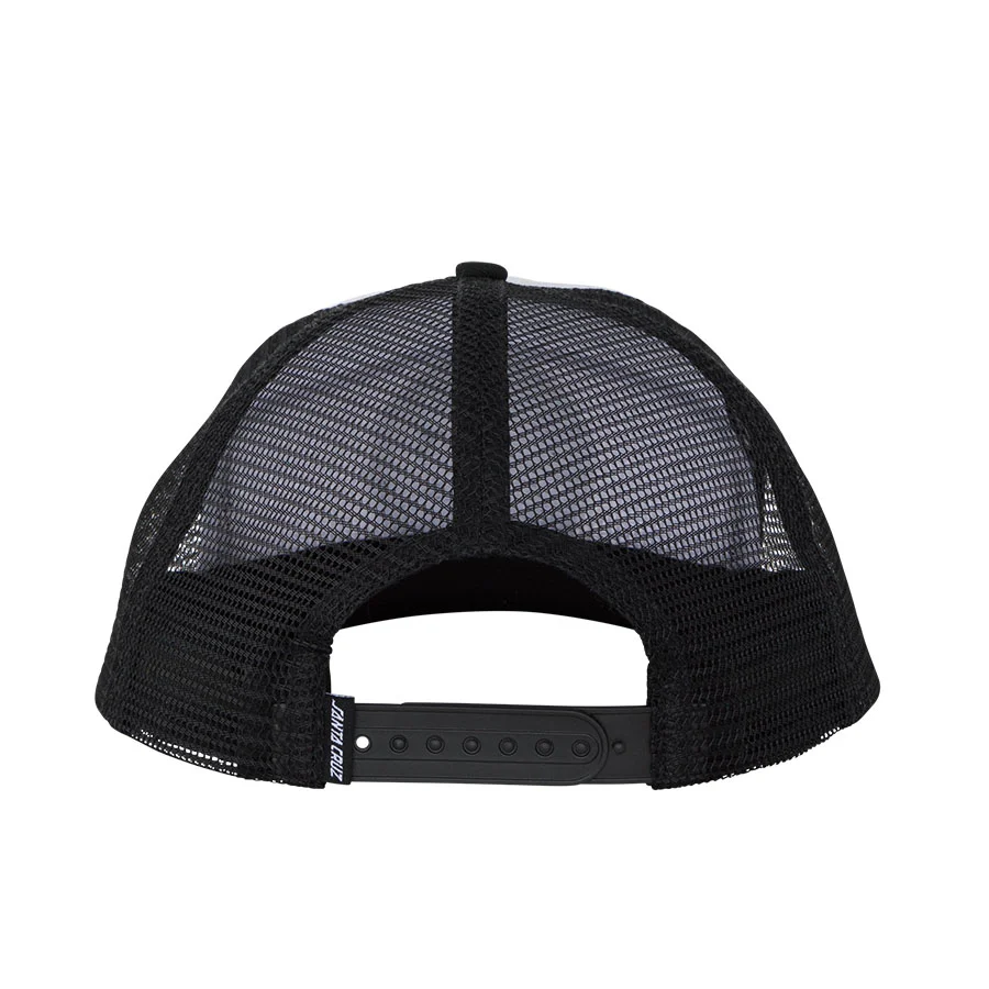 Santa Cruz Skateboards Hat Rob Roskopp Target Dot Mesh Trucker White/Black - Image 2
