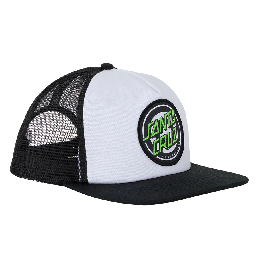 Santa Cruz Skateboards Hat Rob Roskopp Target Dot Mesh Trucker White/Black - Image 3