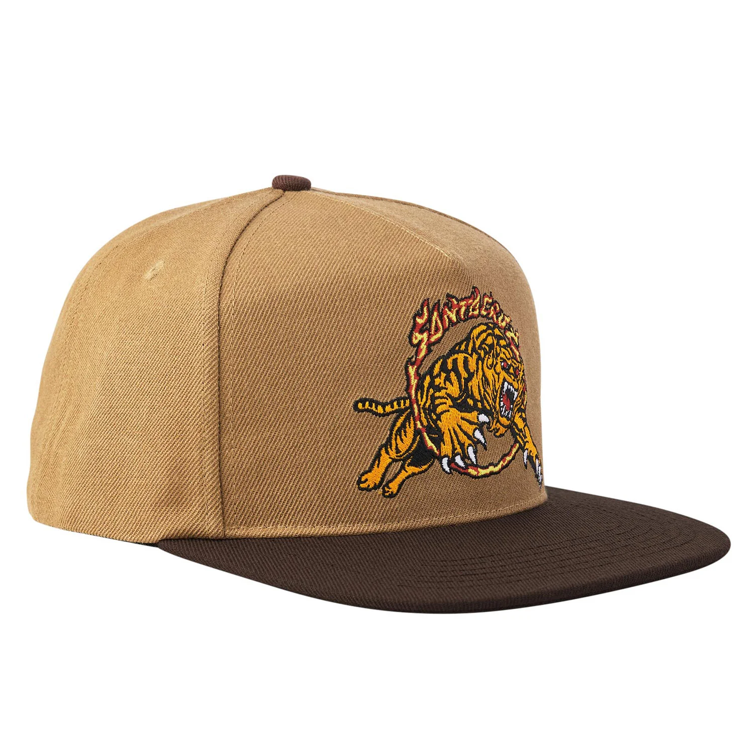 Santa Cruz Skateboards Hat Salba Tiger Snapback Khaki/Brown OS - Image 3