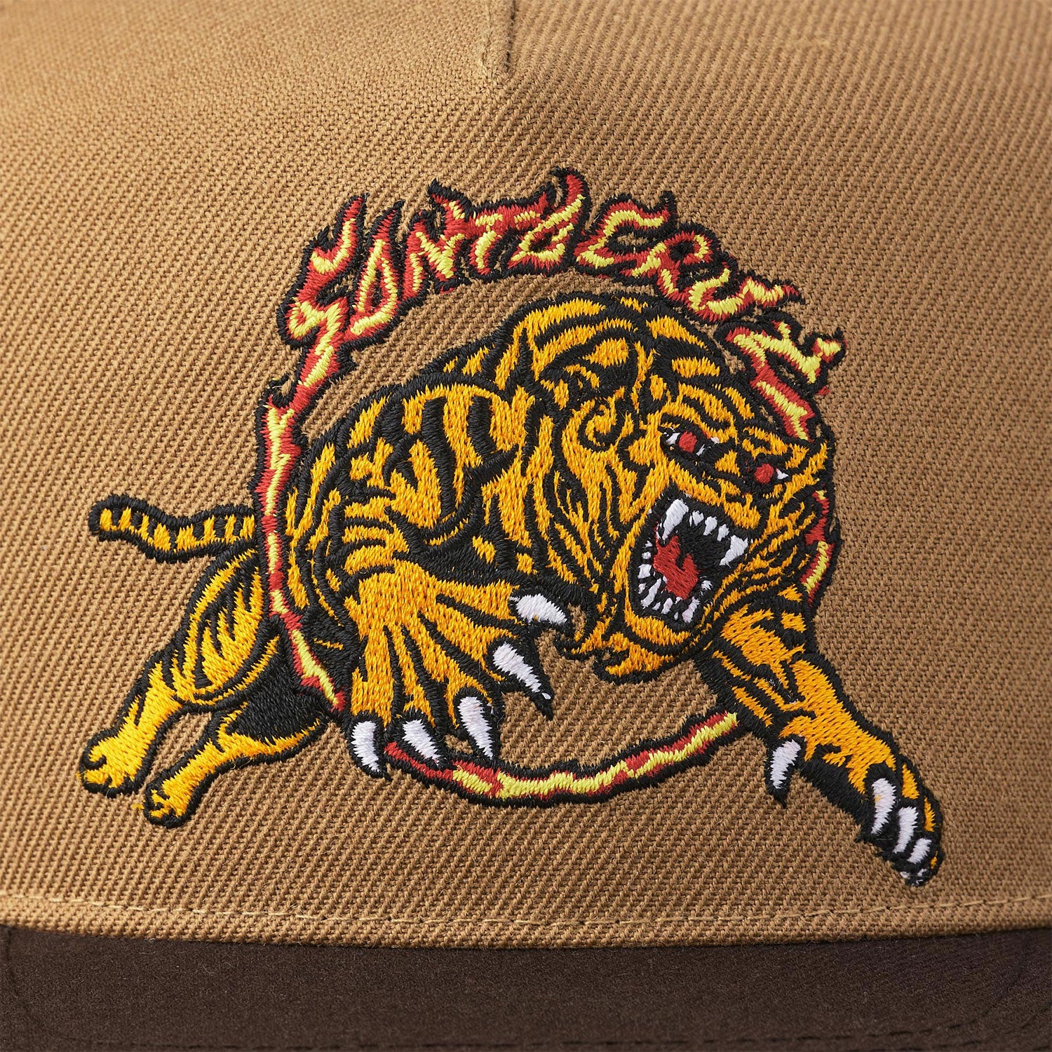 Santa Cruz Skateboards Hat Salba Tiger Snapback Khaki/Brown OS - Image 5