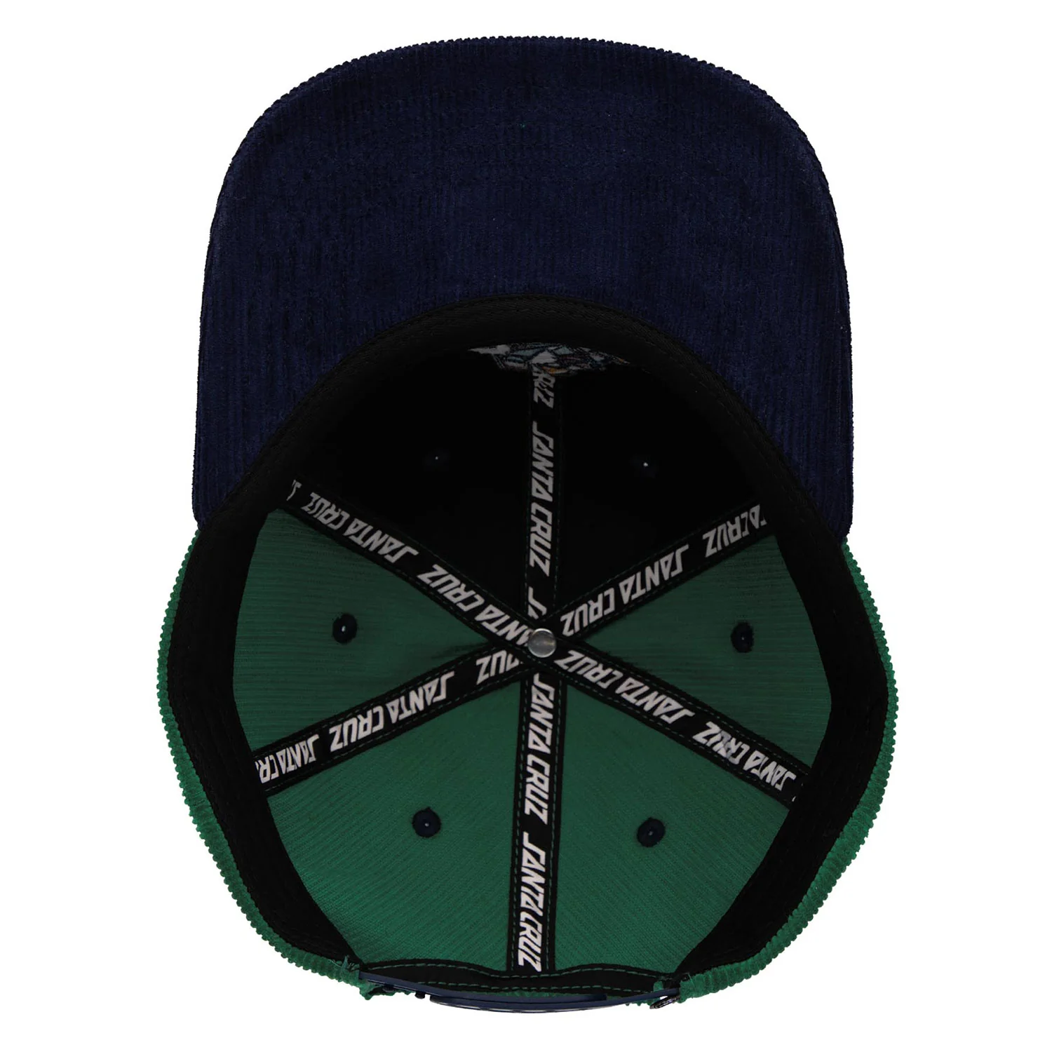 Santa Cruz Skateboards Hat Scratched Snapback Green/Navy - Image 4