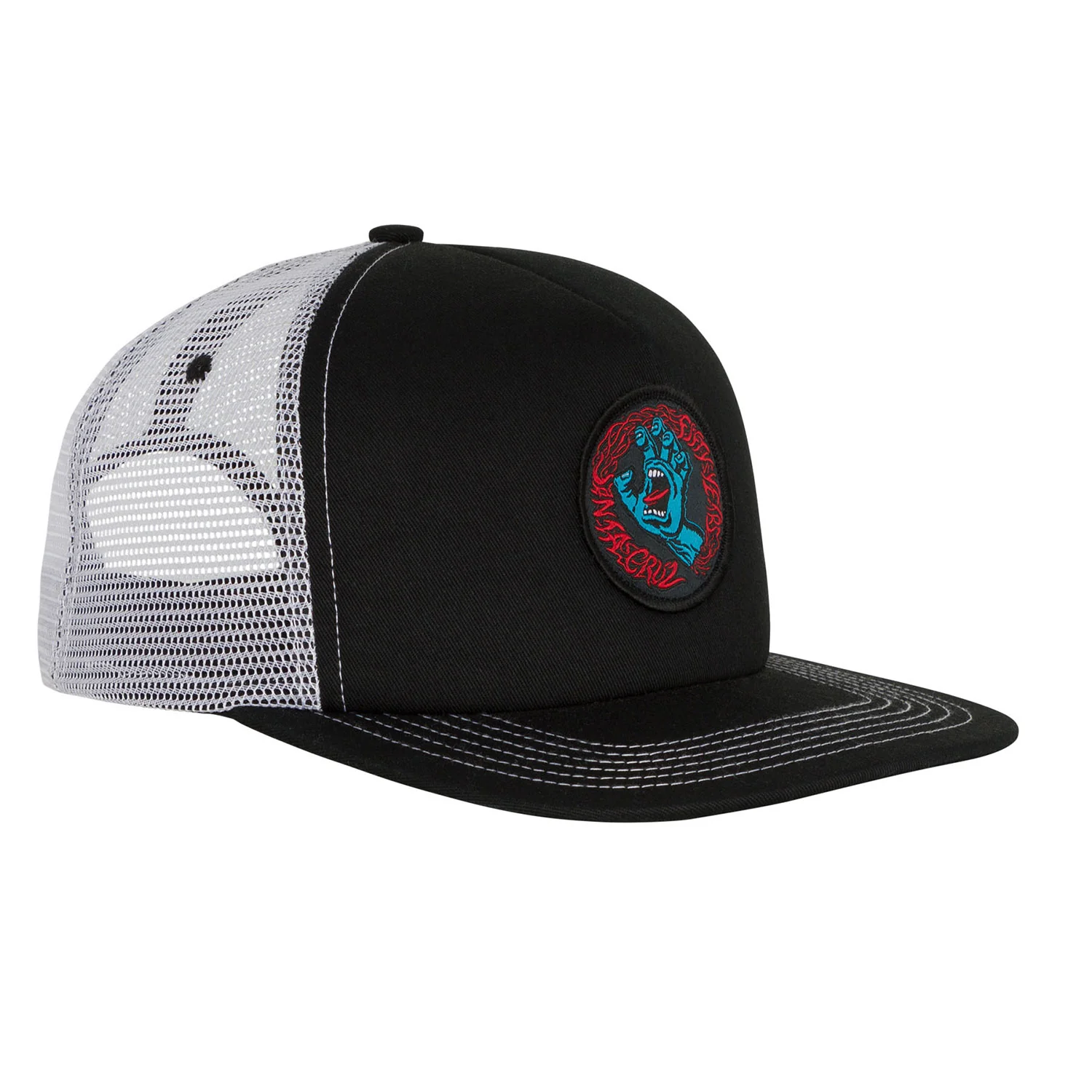 Santa Cruz Skateboards Hat Screaming 50 Mesh Trucker Blk/Wht - Image 3