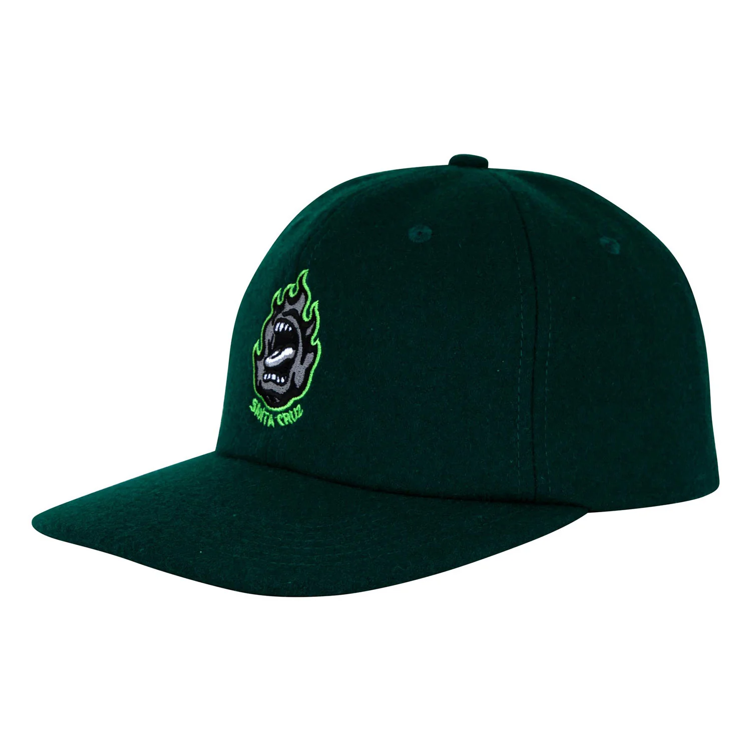 Santa Cruz Skateboards Hat Screaming Fire Snapback Unstructured Forest