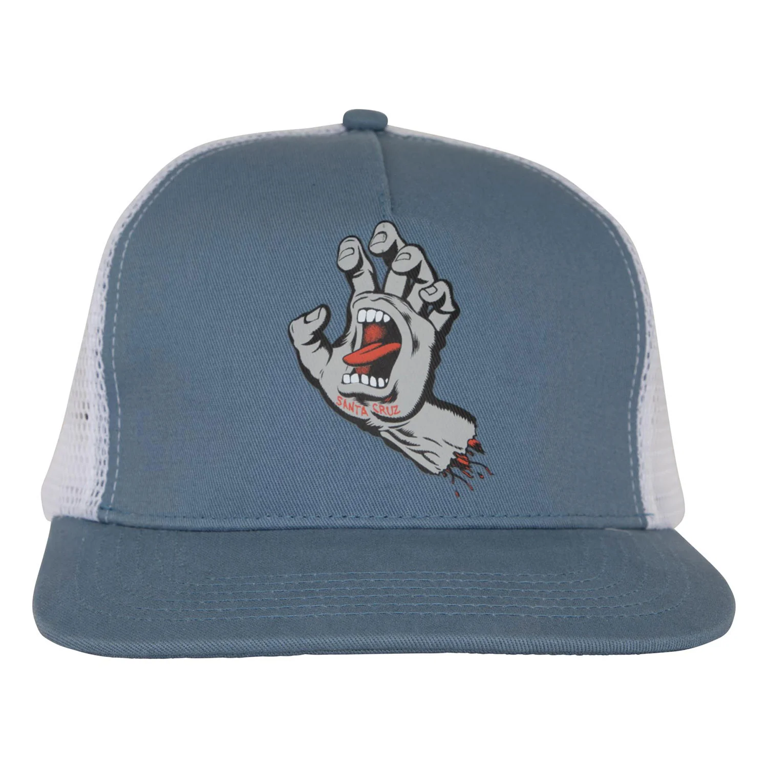 Santa Cruz Skateboards Hat Screaming Hand Front Mesh Trucker Slate Blue - Image 3
