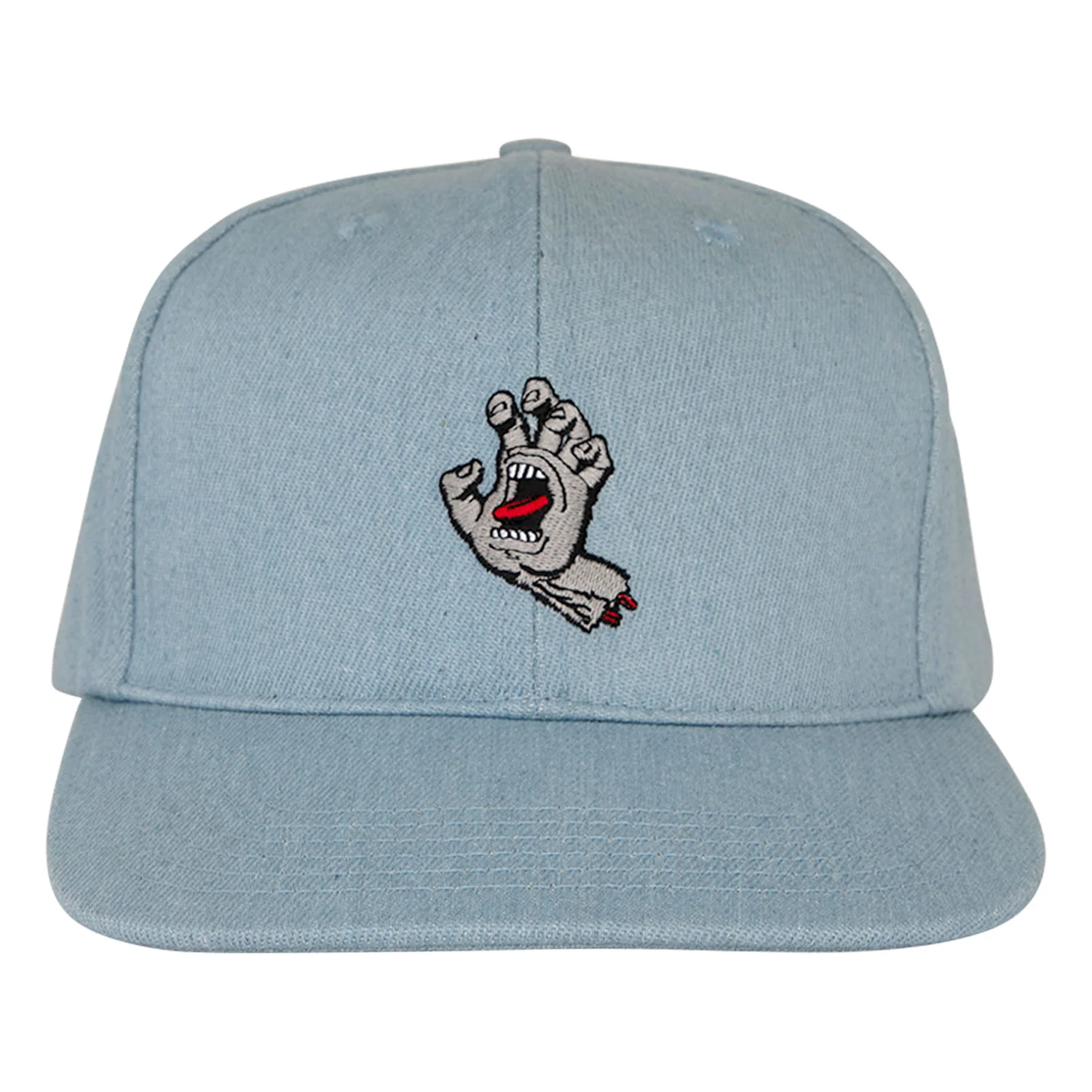Santa Cruz Skateboards Hat Screaming Hand Snapback Light Denim - Image 3