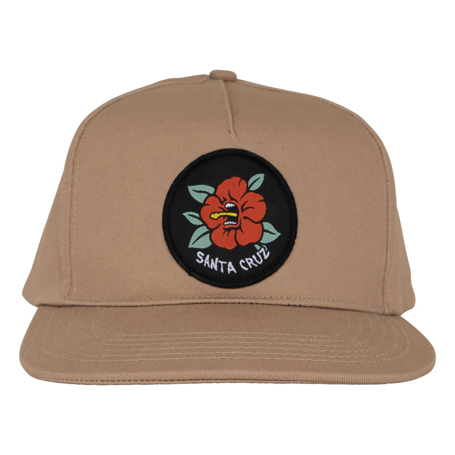 Santa Cruz Skateboards Hat Screaming Hibiscus Snapback Structured Khaki - Image 3