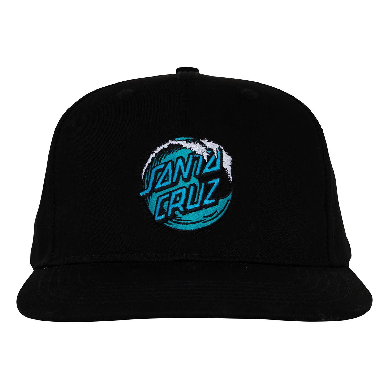 Santa Cruz Skateboards Hat Simplified Wave Dot Snapback Structured Black - Image 3