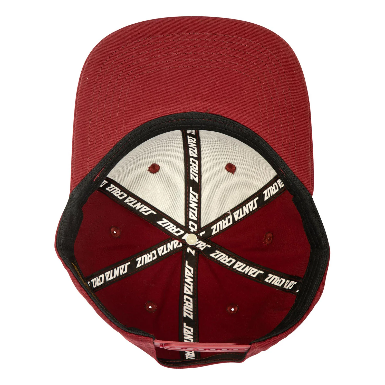 Santa Cruz Skateboards Hat Simplified Wave Dot Snapback Structured Maroon - Image 4