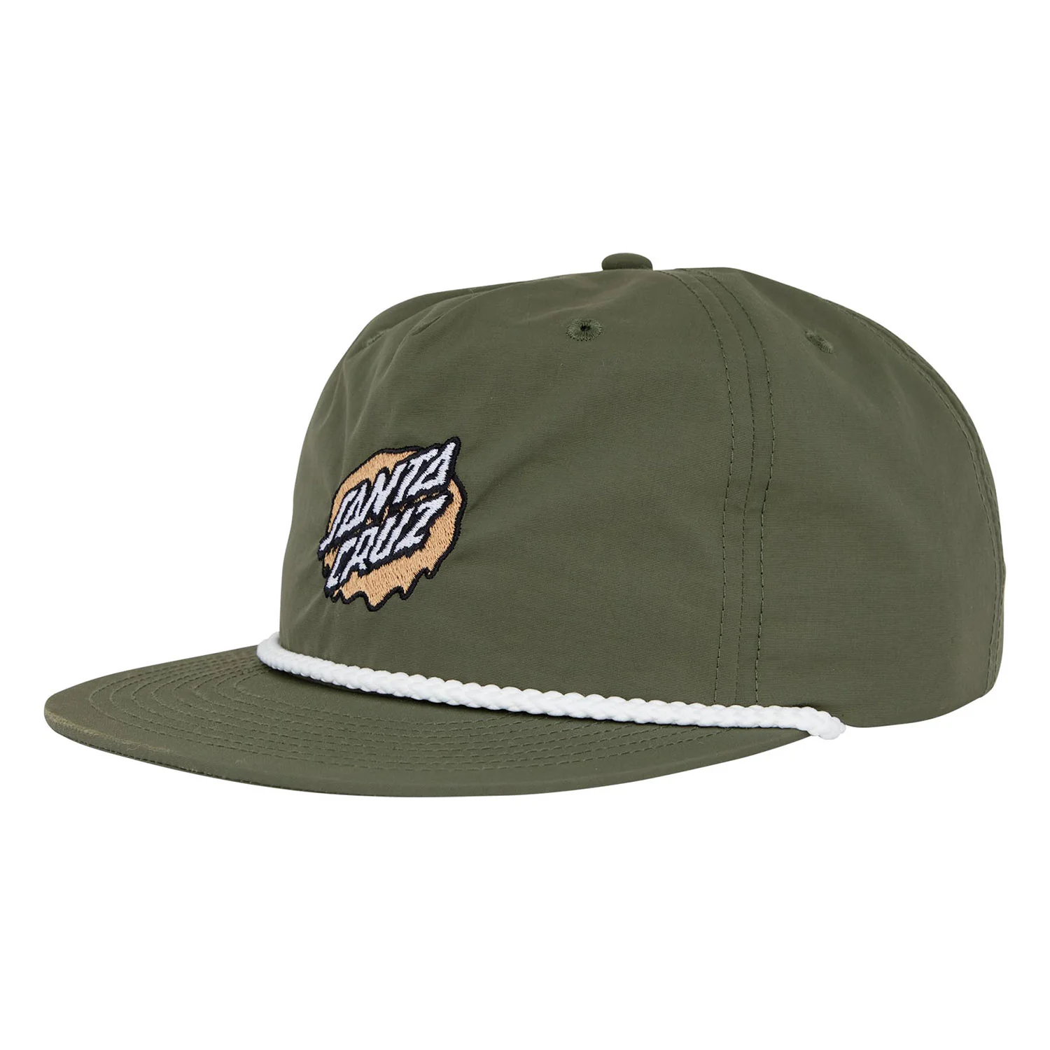 Santa Cruz Skateboards Hat Slime Dot Snapback Unstructured Army/White