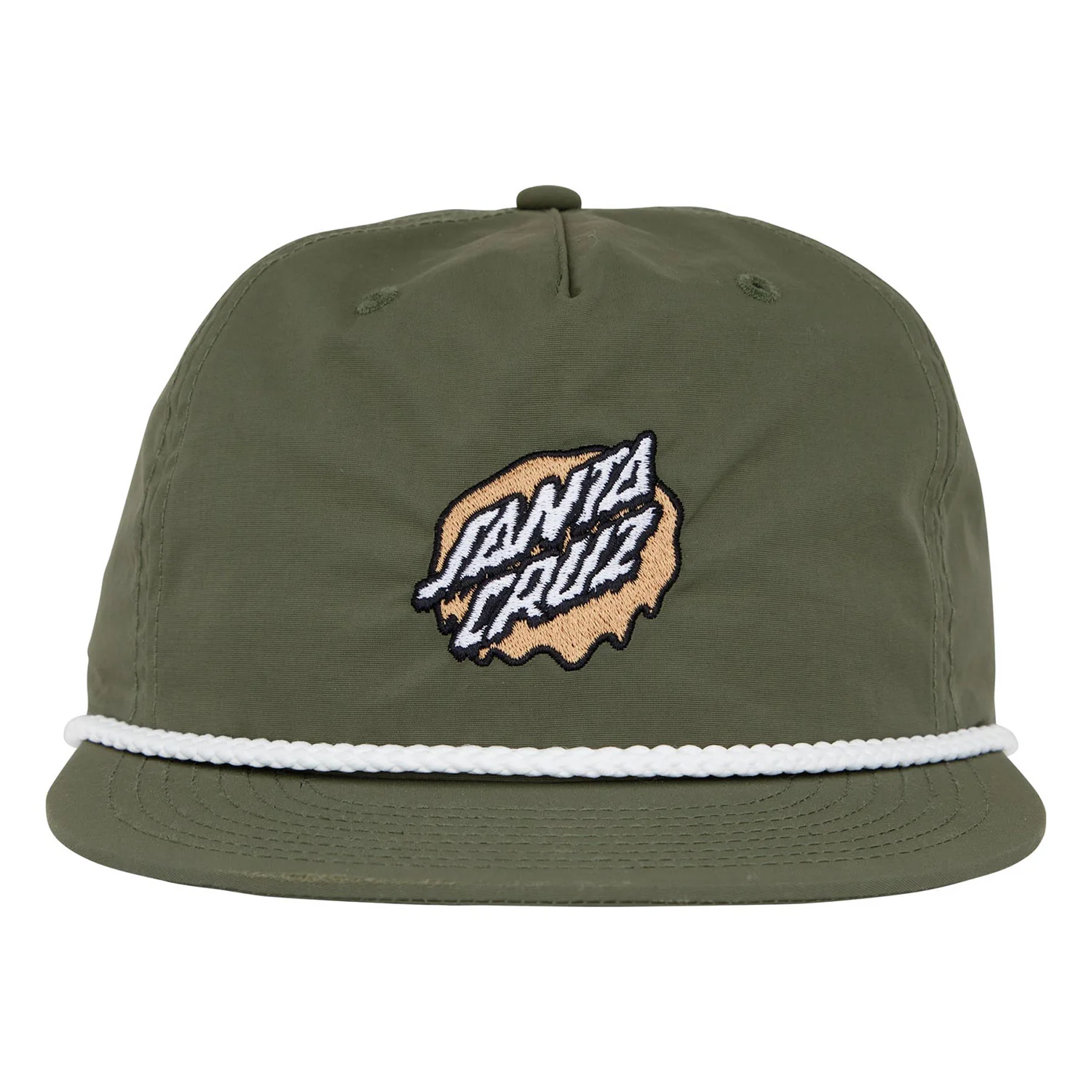 Santa Cruz Skateboards Hat Slime Dot Snapback Unstructured Army/White - Image 3