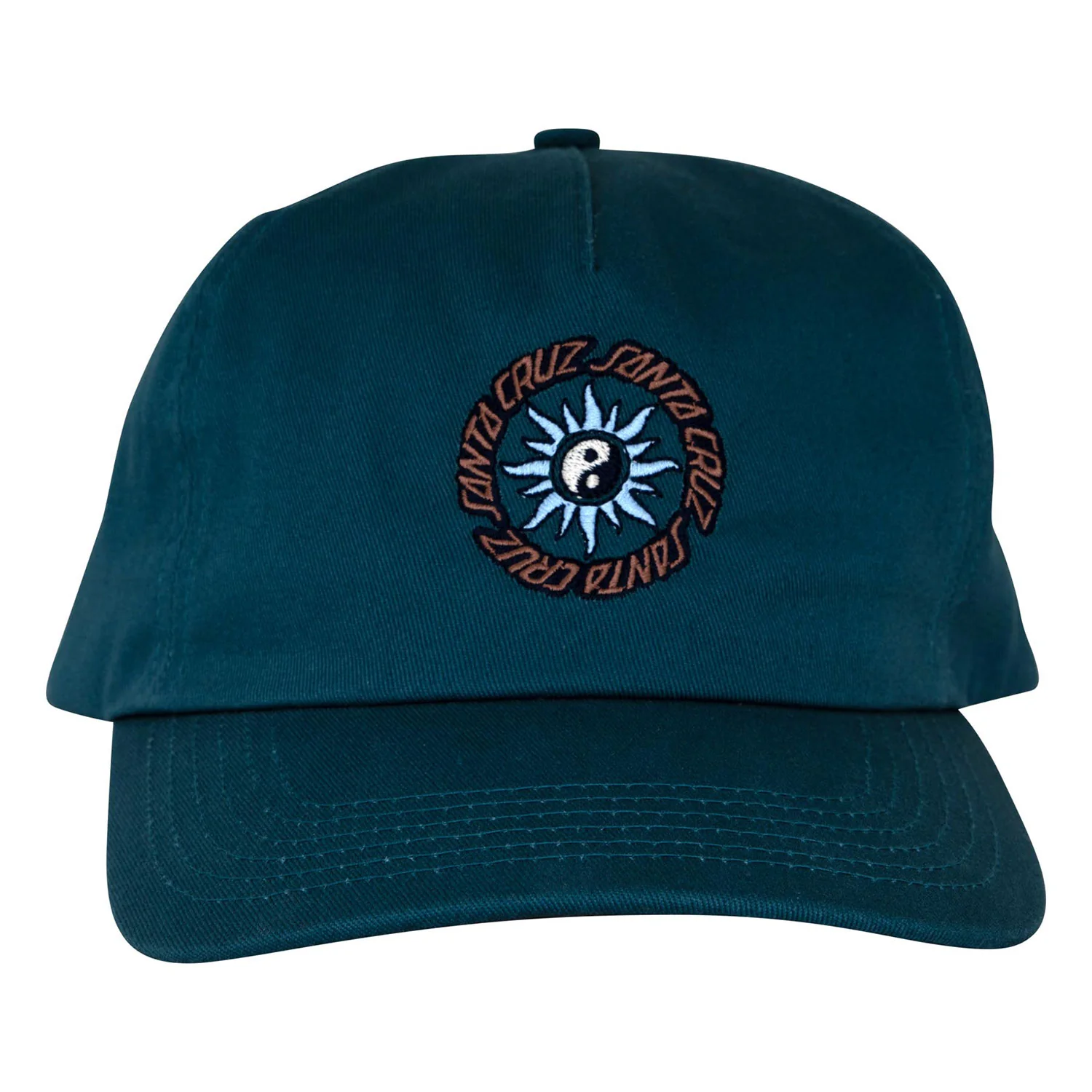 Santa Cruz Skateboards Hat Sol Spiral Snapback Unstructured Deep Teal - Image 3