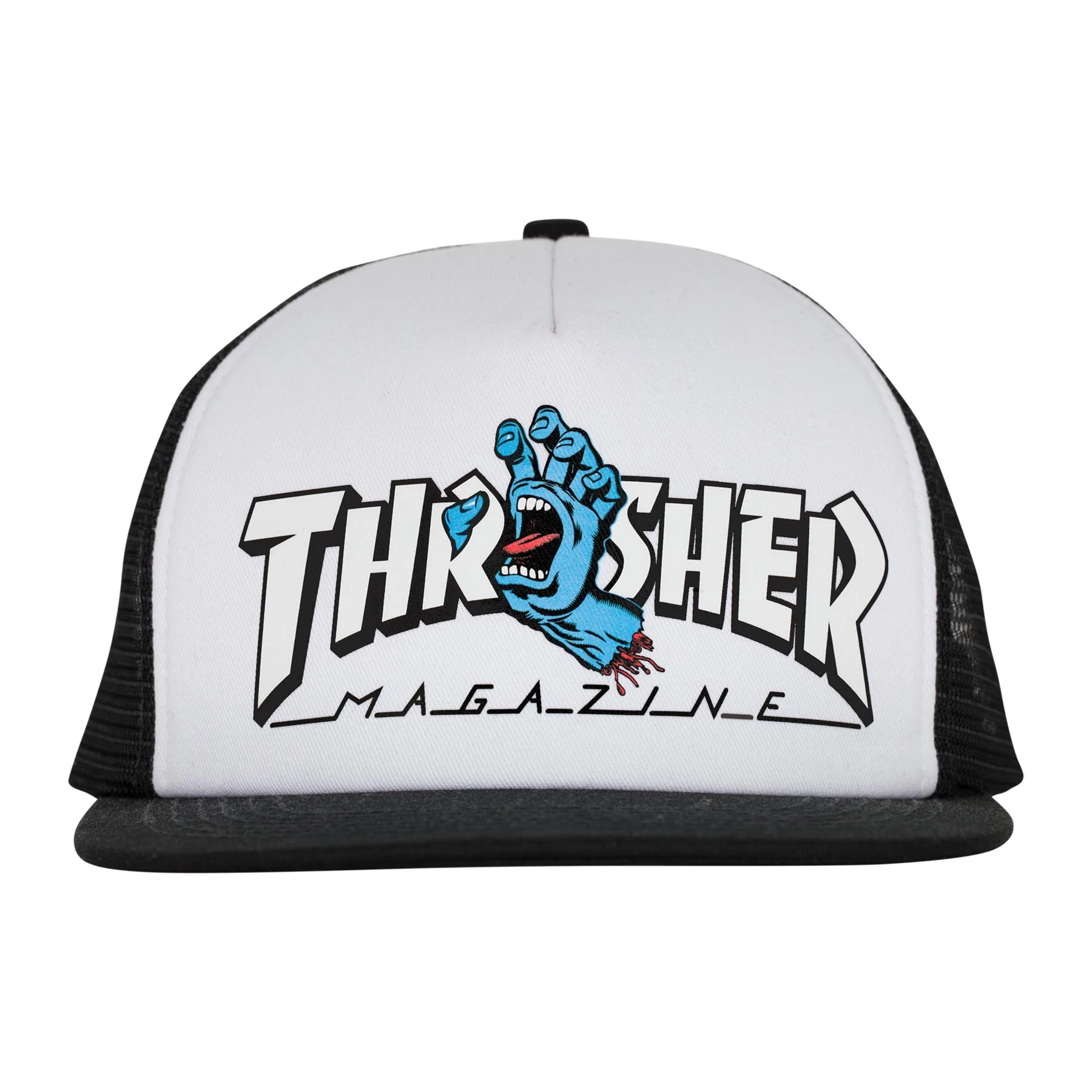 Santa Cruz Skateboards Hat Thrasher Screaming Logo Mesh Trucker White/Black - Image 5
