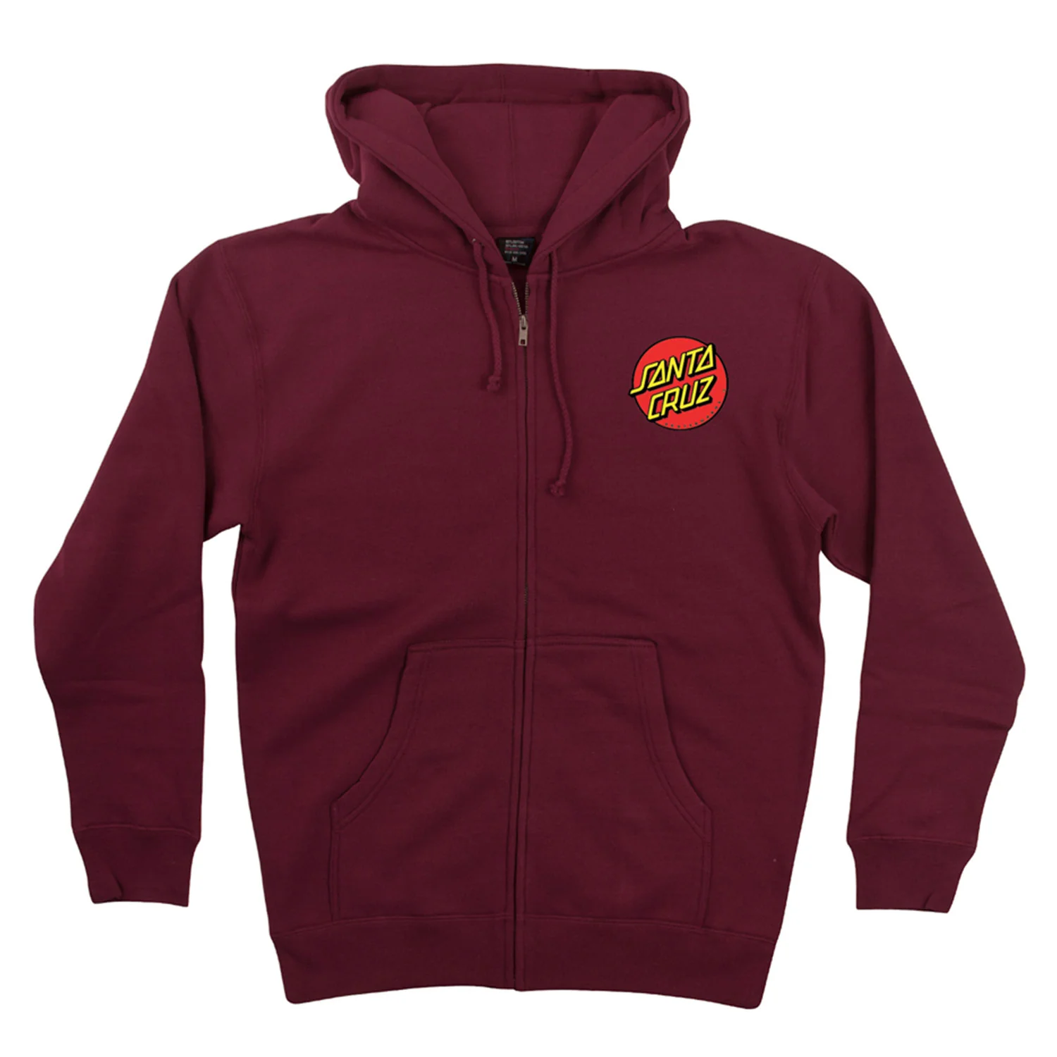 Santa Cruz Skateboards Hoody Classic Dot Zip Maroon - Image 2