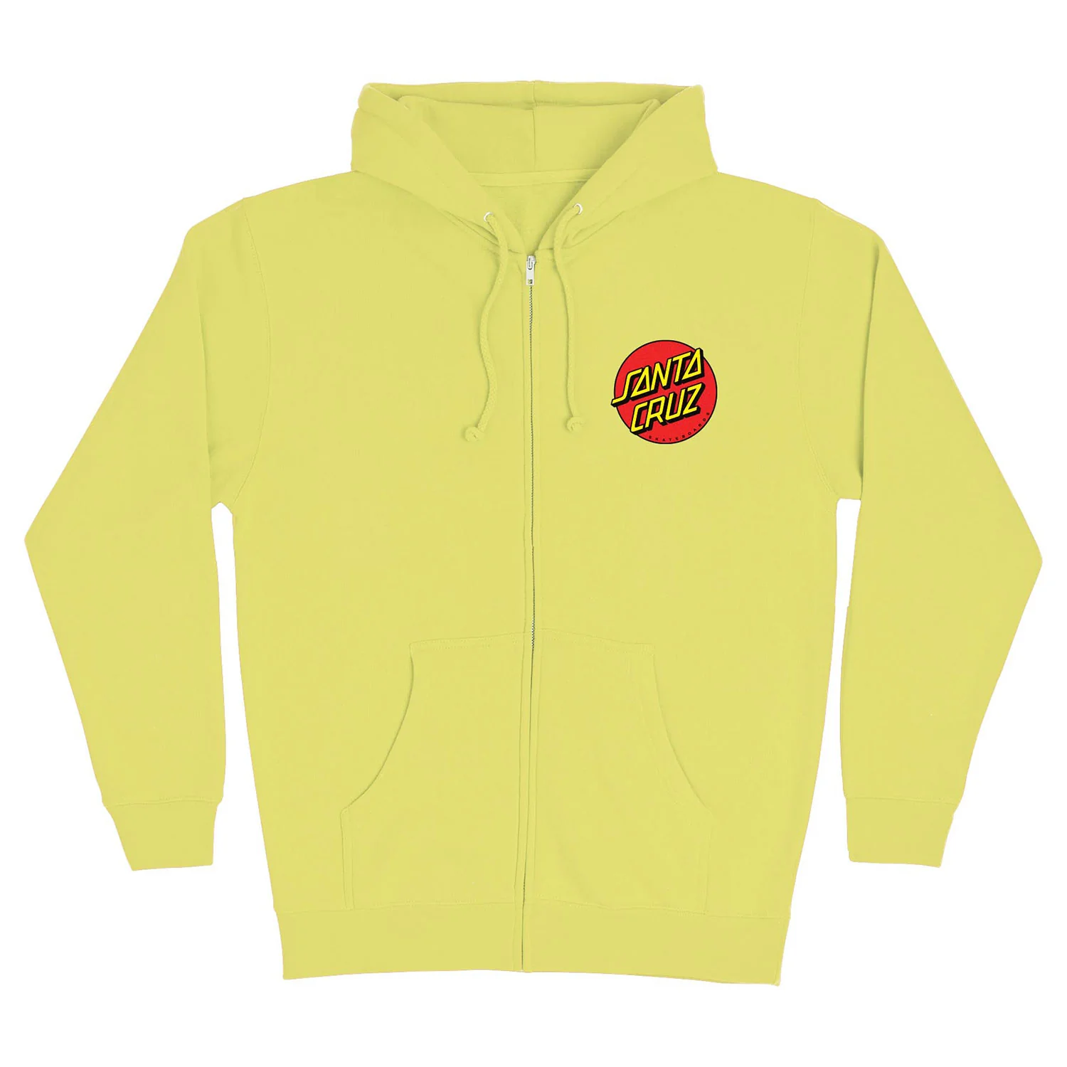 Santa Cruz Skateboards Hoody Classic Dot Zip Safety Yellow - Image 2