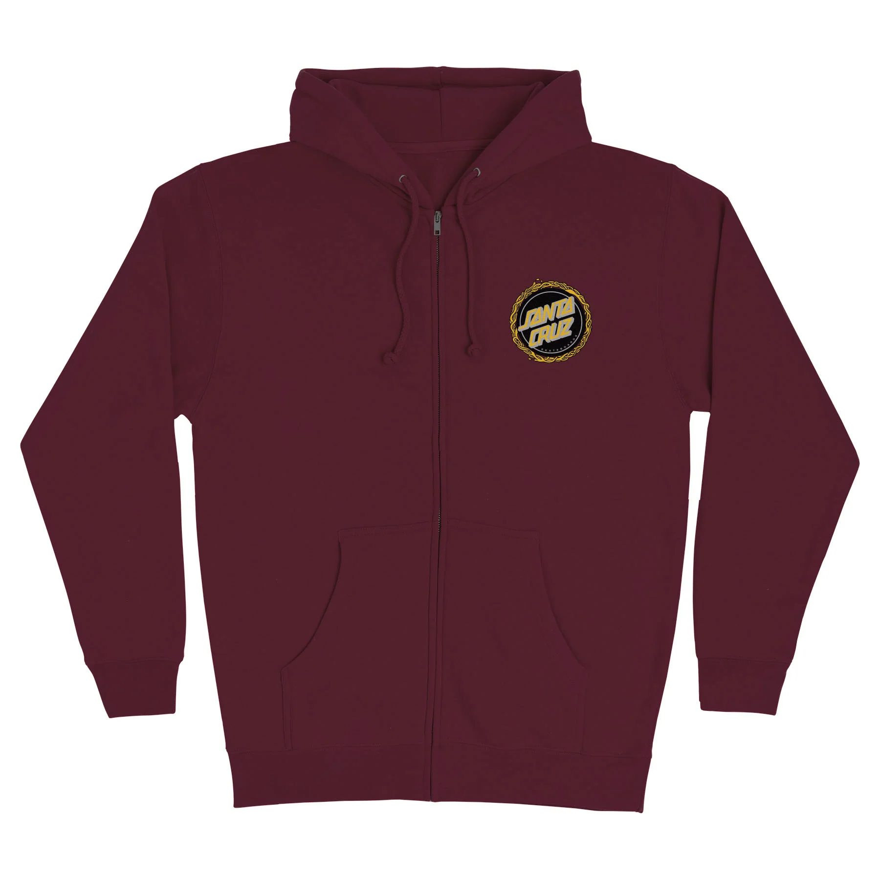 Santa Cruz Skateboards Hoody Vessel Ringed Dot Zip Maroon
