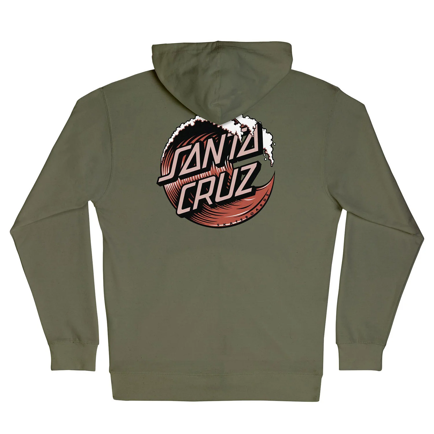 Santa Cruz Skateboards Hoody Wave Dot Zip Army w/ Rust