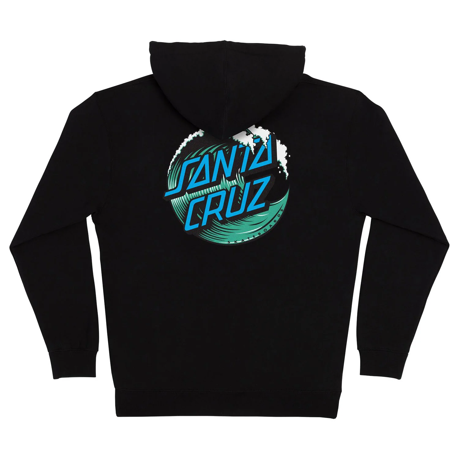 Santa Cruz Skateboards Hoody Wave Dot Zip Black/Teal