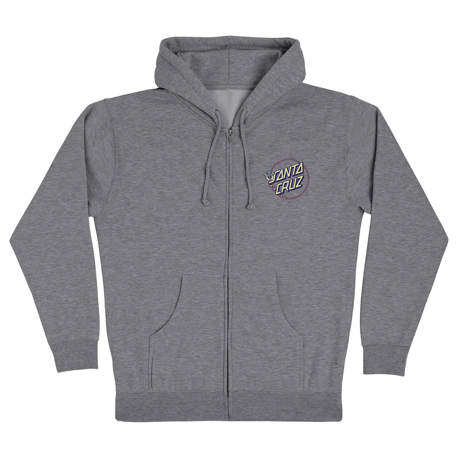 Santa Cruz Skateboards Hoody Winkowski Dope Planet 2 Dot Zip Gunmetal Heather - Image 2