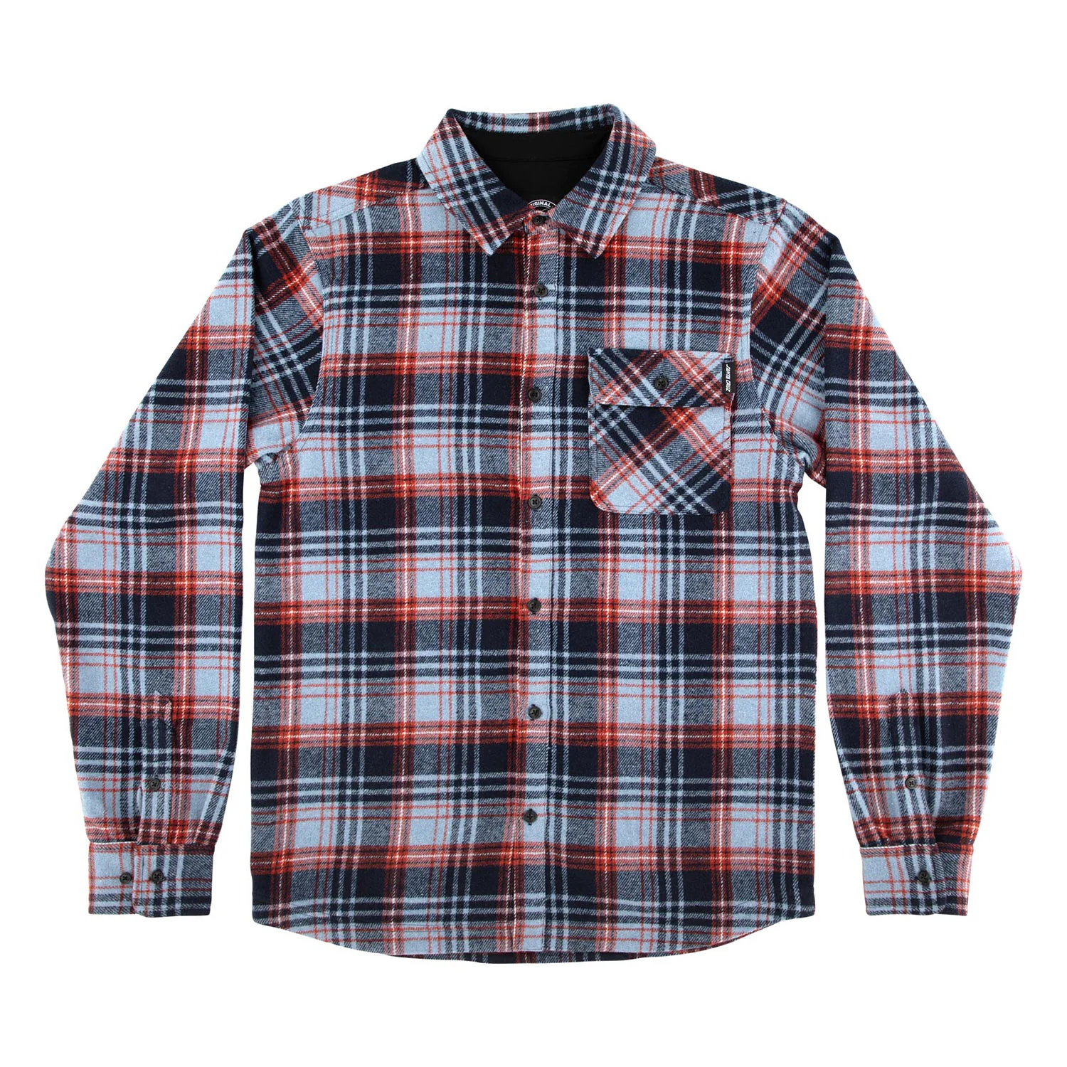 Santa Cruz Skateboards Longsleeve Shirt Classic Flannel Blue Plaid