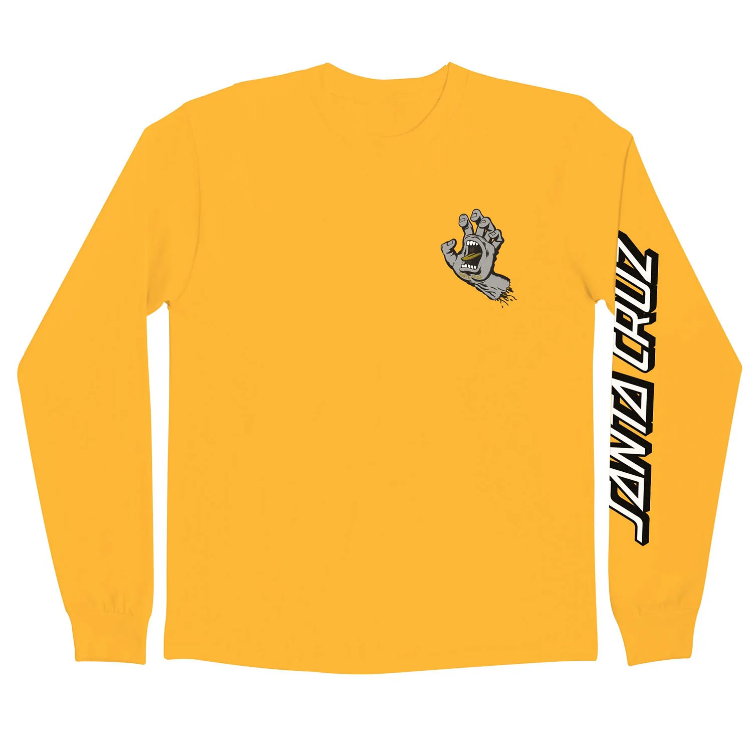 Santa Cruz Skateboards Longsleeve Shirt Screaming Hand Gold w/Grey/Gold - Image 2