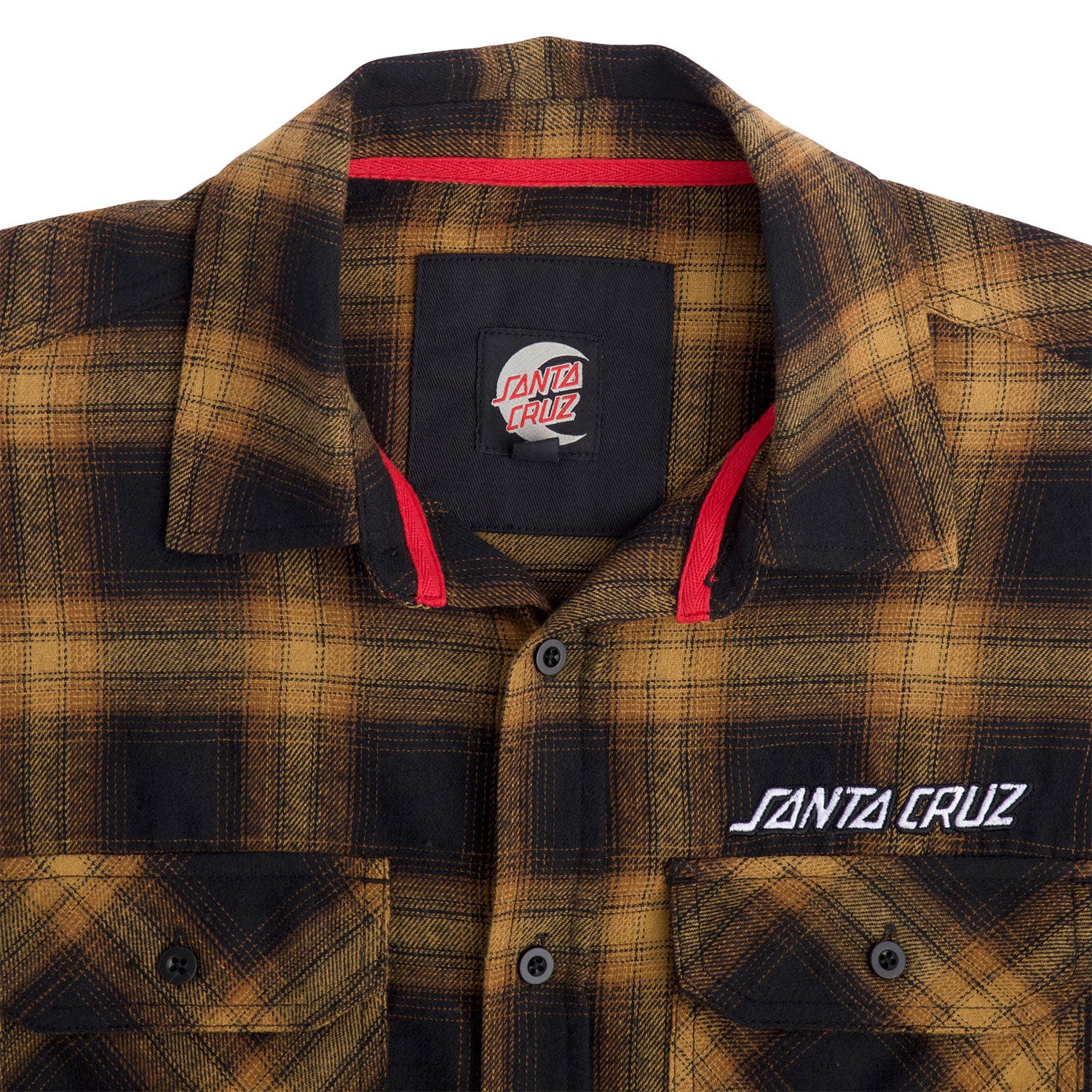 Santa Cruz Skateboards Longsleeve Shirt Stone Flannel Black/Brown - Image 3