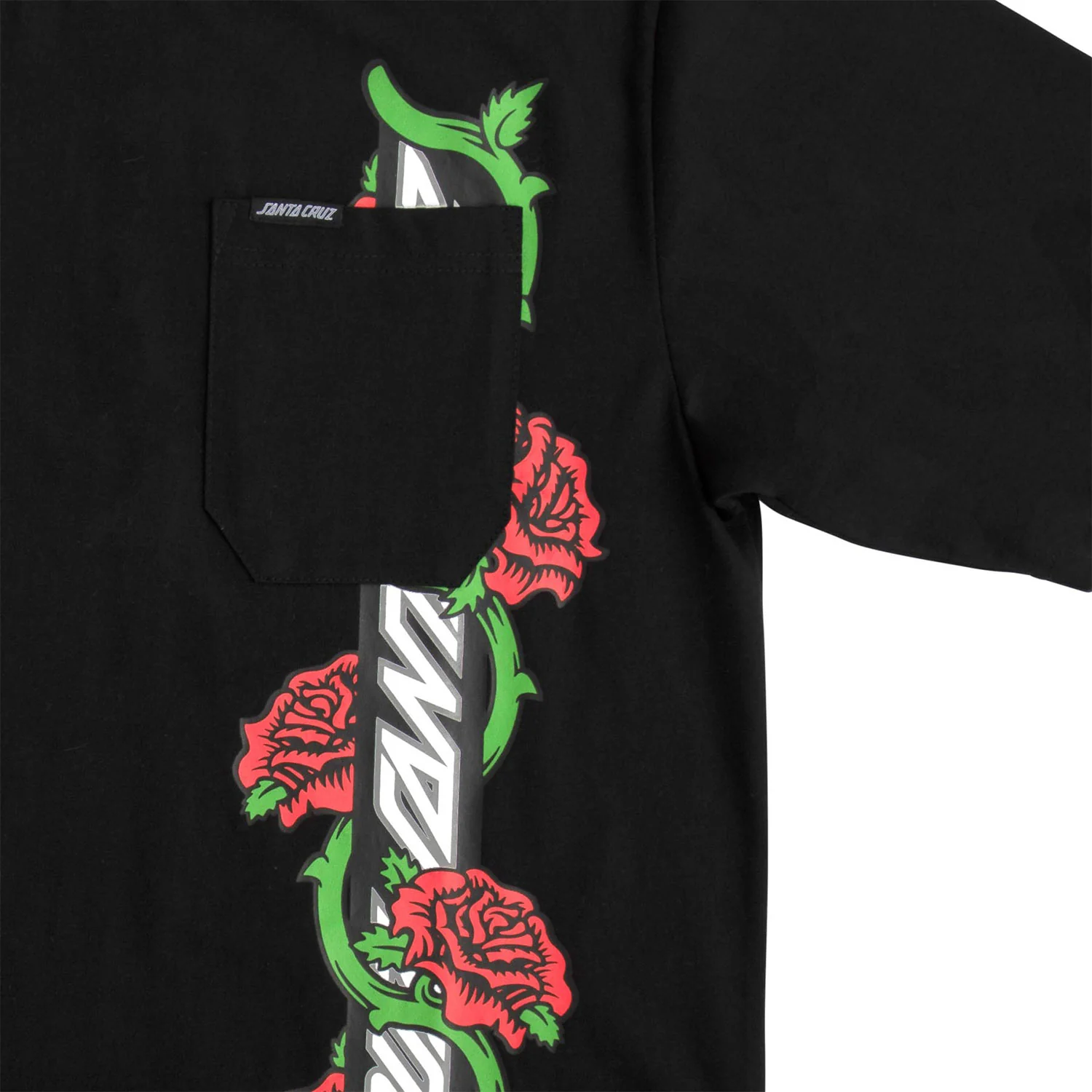 Santa Cruz Skateboards Shirt Dressen Roses Vine Black - Image 2