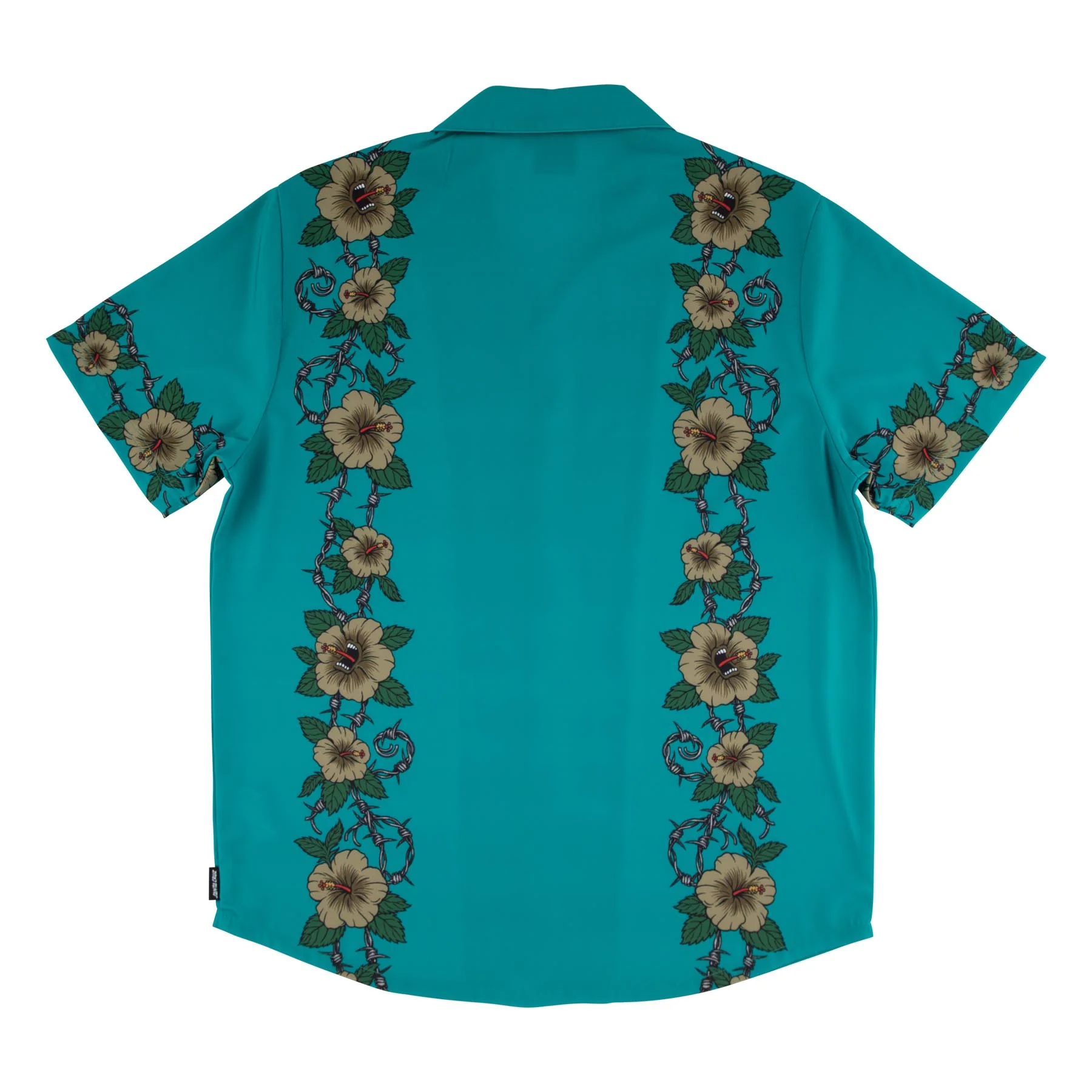 Santa Cruz Skateboards Shirt Screaming Cabana Party Top Tropic Teal - Image 2