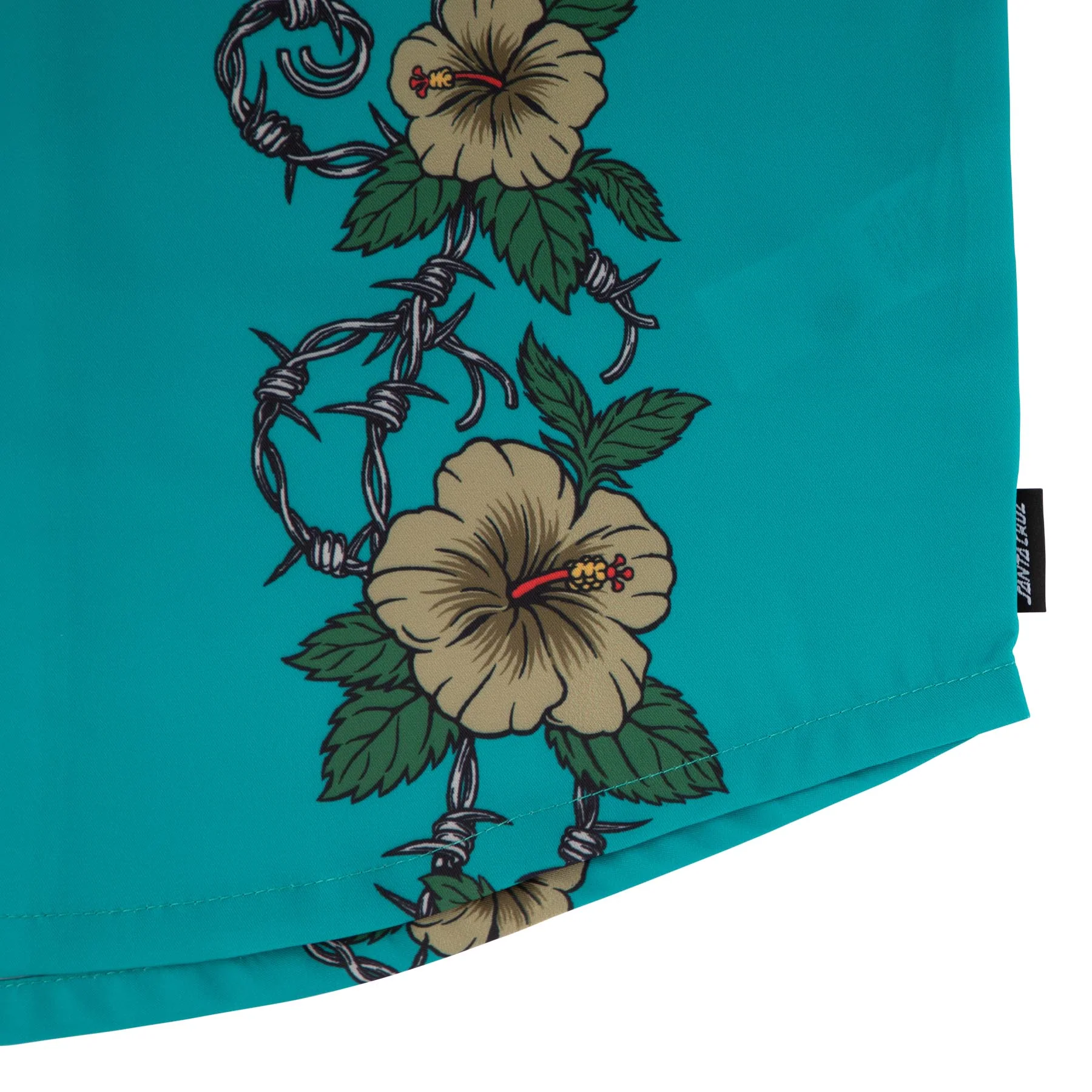 Santa Cruz Skateboards Shirt Screaming Cabana Party Top Tropic Teal - Image 3