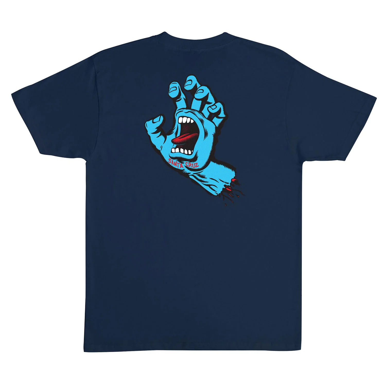 Santa Cruz Skateboards Shirt Screaming Hand Navy/True Glow