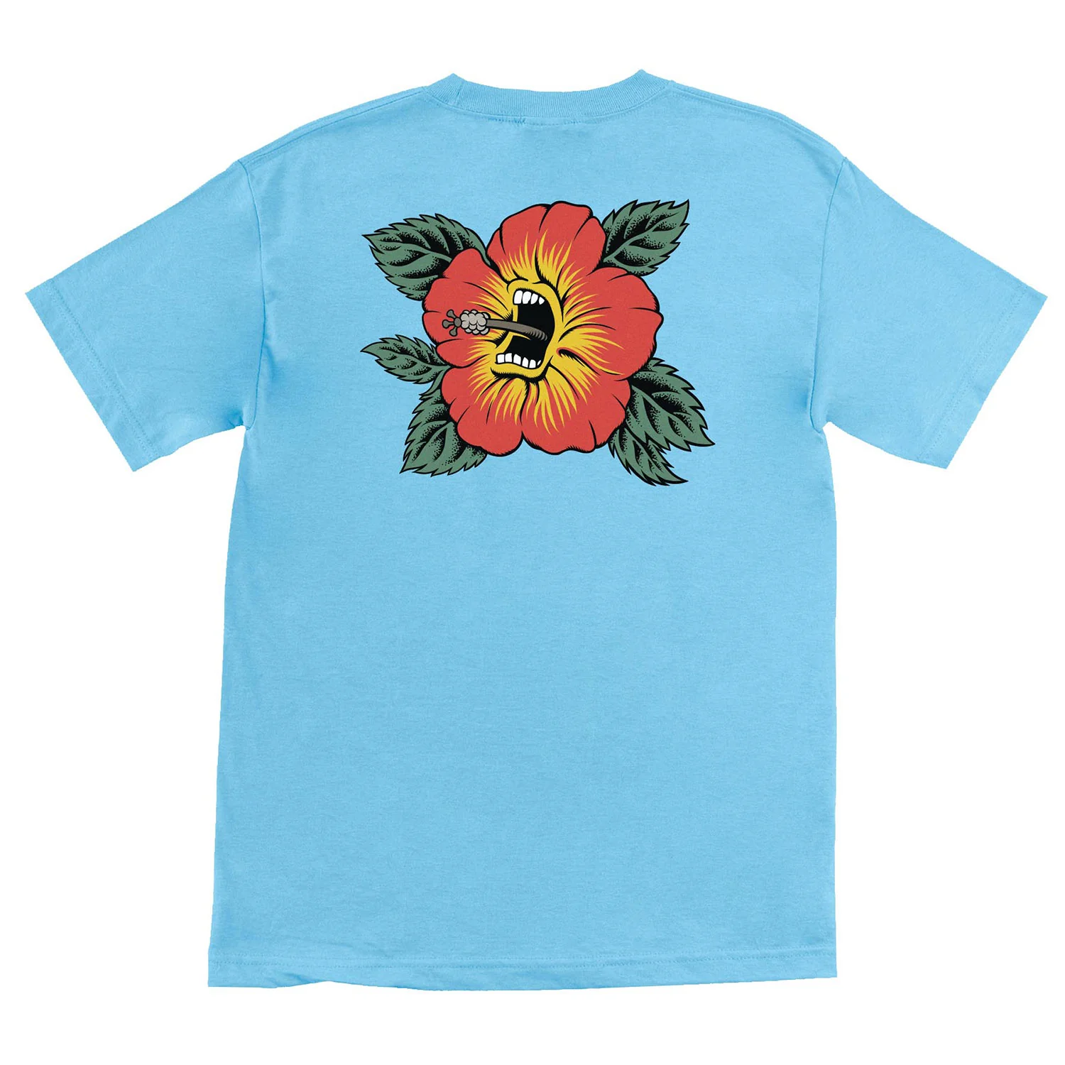 Santa Cruz Skateboards Shirt Screaming Hibiscus Light Blue