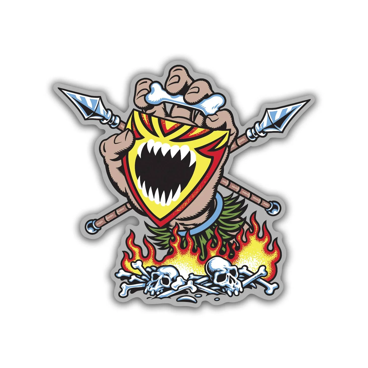Santa Cruz Skateboards Skateboard Sticker Salba Screaming Witch Doctor Multi 4.5"