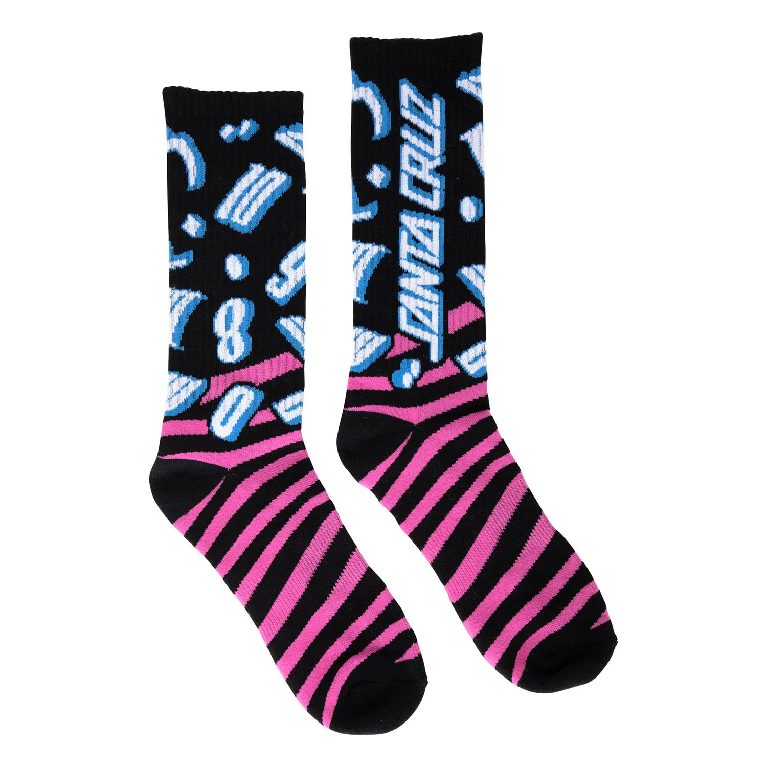 Santa Cruz Skateboards Socks Grabke All Around Mid Crew Black - Image 2